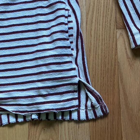 Intimately Free People Come On Over Tunic Dress Cotton White Red Striped Size S - Picture 5 of 7